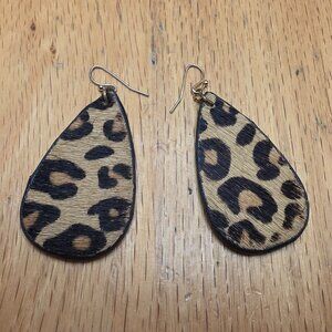 Etsy Leopard Print Faux Hair Drop Dangle Earrings